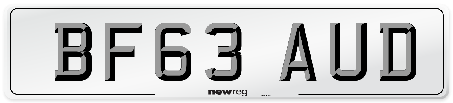 BF63 AUD Number Plate from New Reg